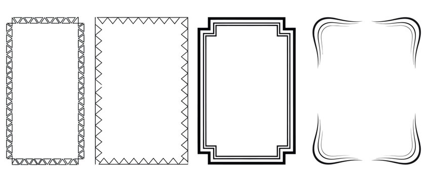 Collection of ornate rectangular frame designs and bordersCollection of ornate rectangular frame designs and borders