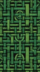 Intricate Green Woven Pattern Design