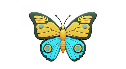 Obraz premium Stylized Butterfly with Orange and Blue Wings