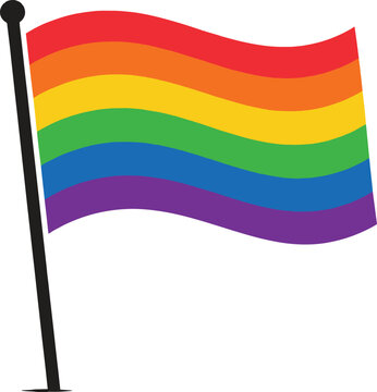 Rainbow Pride Flag LGBTQ Equality Vector Icon
