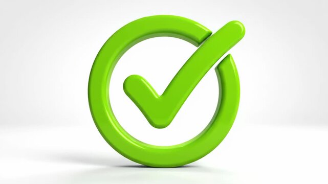 Green checkmark isolated on white background