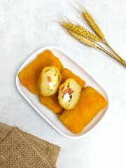 Risol Mayo &ndash; Crispy Indonesian Fried Roll with Mayonnaise, Smoked Beef and Boiled Egg