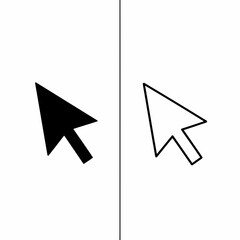 Computer Mouse Cursor Icon: Solid Black and Outline, representing pointer, selection, and interaction.