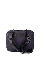 Naklejka premium A small black bag with a long adjustable handle.