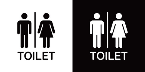 男子トイレ・女子トイレ・お手洗い・ピクトグラムアイコン (ベクター)