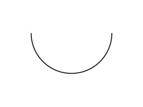 Half Circle Outline, Semicircle Arc, Bottom Arc