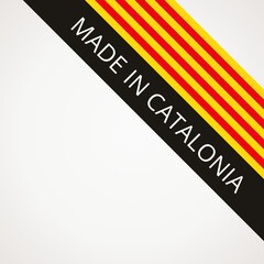 Made in Catalonia - corner symbol with the Catalan flag