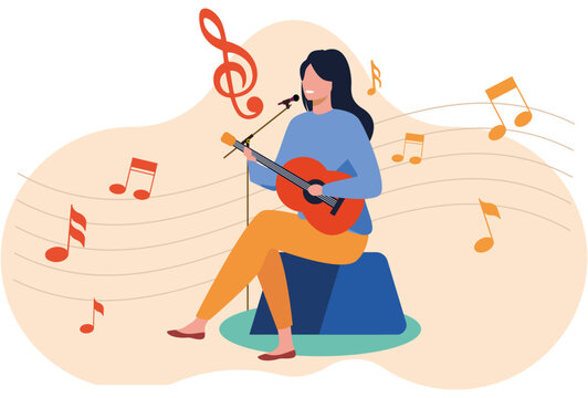 Lyrics Concept Illustration Vector Style