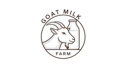 Goat Milk Farm Logo Design Element.