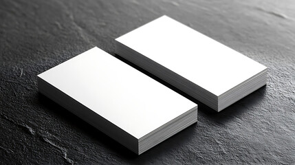 Fototapeta premium Blank card mockup, Plastic or paper white business card, Business card on wood, rounded business card mockup, Corporate stationery set mockup at white textured paper, blank business cards on grey back