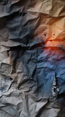 Abstract Burnt Crumpled Paper Texture