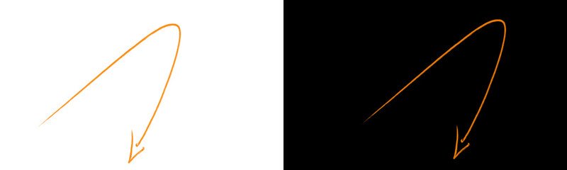 Dark Neon Gold Curved Down Arc Trail Glow Particle Abstract Black