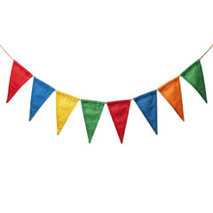 Colorful fabric bunting garland for party decoration © BTG