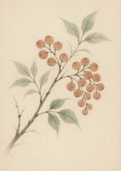 Elegant botanical watercolor illustration.