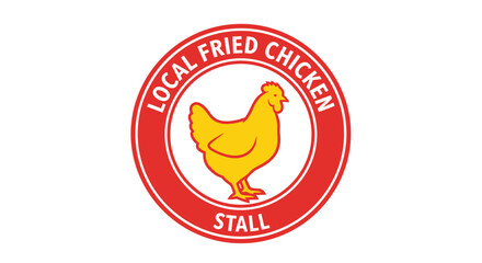 Yellow Chicken Logo for Fried Chicken Stall.