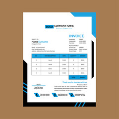 Modern Invoice Template. Elegant Template Display for Promotional Campaign.