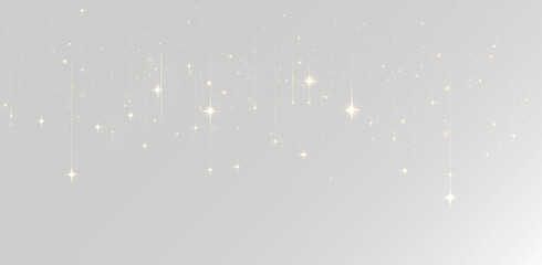 Elegant gold glitter rain with shimmering falling stars and luxury glow effect overlay gold dust png © Alehandro