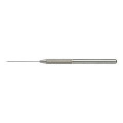 Micro laboratory consumables precision needle probe tool with knurled metal handle used for sampling testing and delicate work clinical