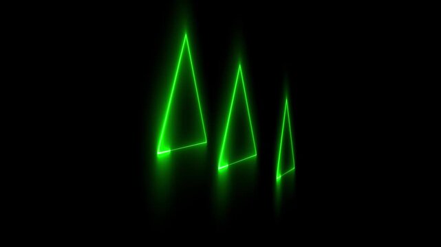 Triple Neon Triangle Abstract Loop
