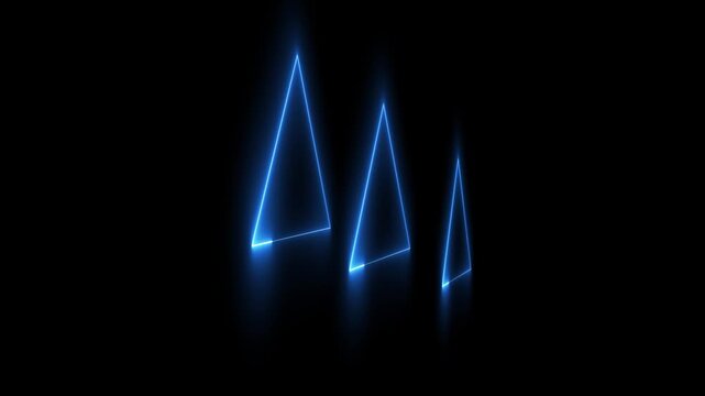 Triple Neon Triangle Abstract Loop