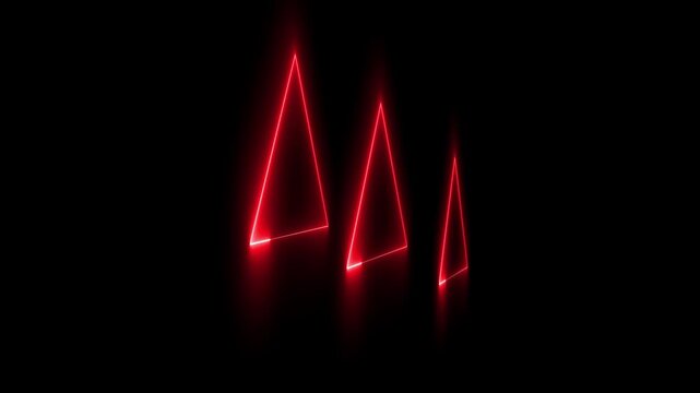 Triple Neon Triangle Abstract Loop