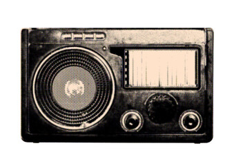 Obraz premium Vintage Radio Receiver Retro Audio Broadcast Device