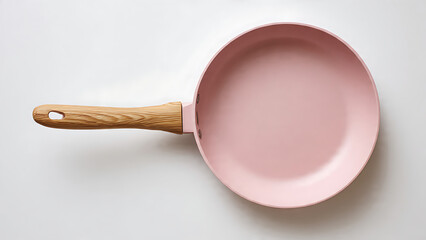Pink Frying Pan with Wooden Handle 1.