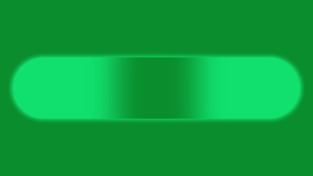 A bright green horizontal capsule shape glows with an inner light against a dark forest green background to highlight a specific interface button