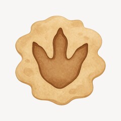 Dinosaur footprint cookie illustration.