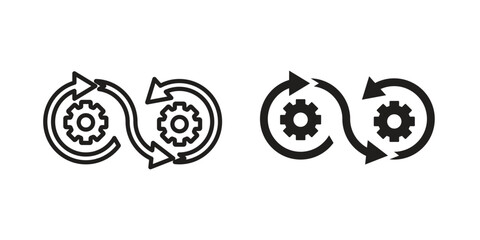 Devops icon. Simple outline style concept. Thin line vector illustration. © Warpiya