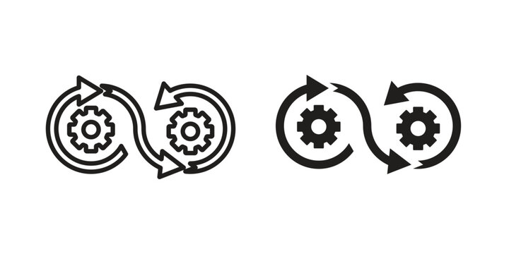 Devops icon. Simple outline style concept. Thin line vector illustration.