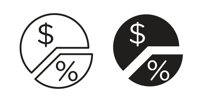 Dividend yield icon. Simple outline style concept. Thin line vector illustration.