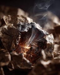 Burning Paper Abstract Closeup