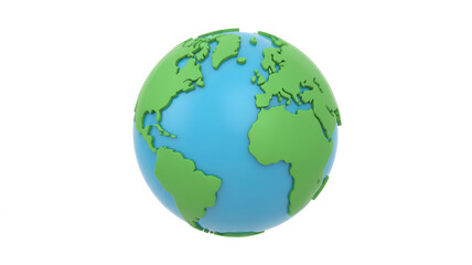 Obraz premium 3D globe with blue oceans and green continents from different angle