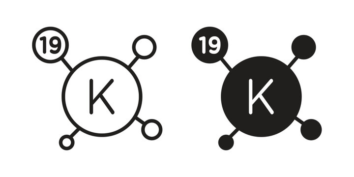 Potassium icon. Simple outline style concept. Thin line vector illustration.