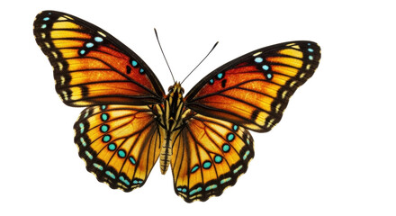 Isolated Butterfly, vibrant yellow orange insect, beautiful nature species, intricate wings © Ari