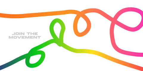 Spiral Rainbow Ribbon and Wave Shape Flow Lines Abstract Color Pattern Background