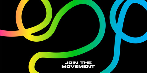 Colorful Abstract Flow Lines Pattern, Gradient Wave Shapes Vector on White Background