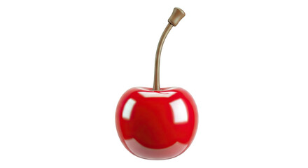 Glossy Red Cherry with Stem