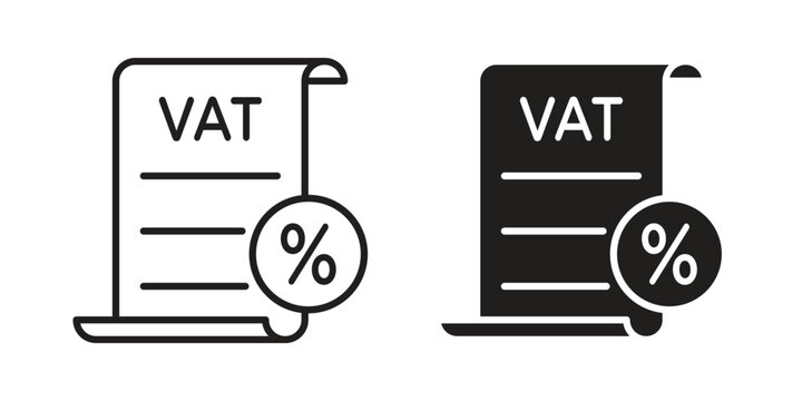 Value added tax VAT icon. Simple outline style concept. Thin line vector illustration.