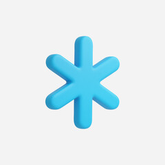 Obraz premium 3d Realistic Asterisk Icon vector illustration