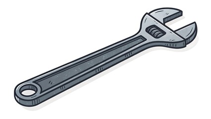 Adjustable wrench tool illustration