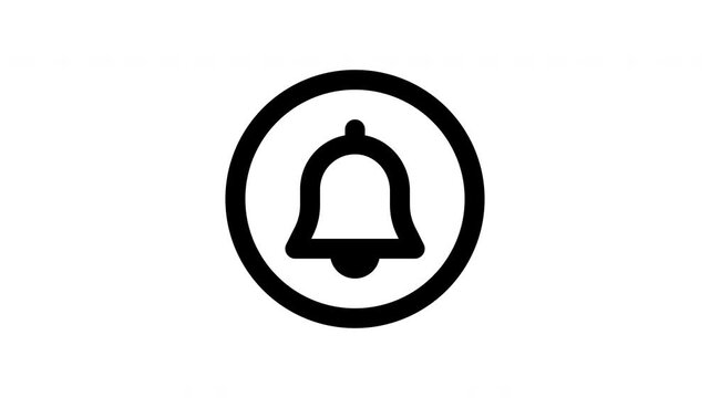 Notification Bell Motion Icon with Alert Symbol Transparent Alpha Channel for Web Application User Interface Messaging System