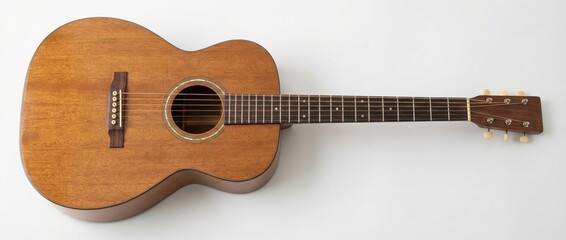 Obraz premium Strumming melodies acoustic guitar music studio artistic setup close-up view craftsmanship and passion captured in a unique environment