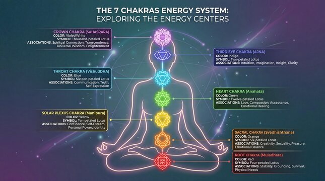 Educational Infographic Explaining The 7 Chakras Energy System