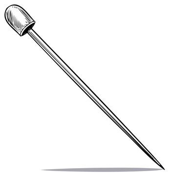Decorative Vintage Hatpin Elegant Fashion Accessory Outline Drawing