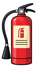 Cartoon illustration of a fire extinguisher depicting a safety device for emergency preparedness