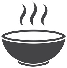 Hot Soup Bowl Icon. Illustration of a steaming bowl.