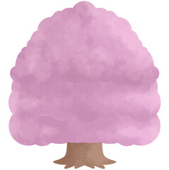 水彩の桜の木のイラスト