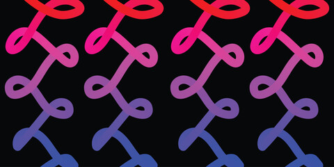 Fototapeta premium Neon colored molecular structures on a black background
